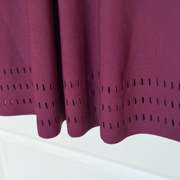 Ted Baker Aurbray Eyelet Knit Burgundy Dress UK Size 2 - Picture 5 of 6